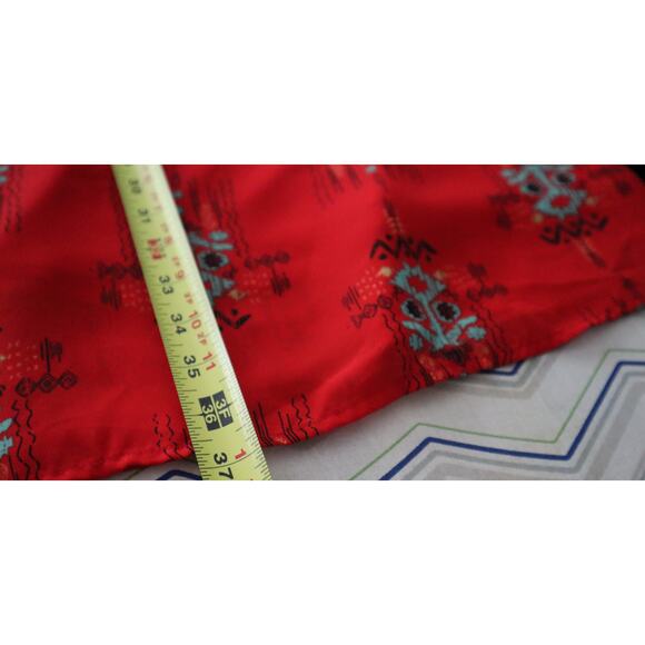Madison Paige Red Shirt Dress Flowy Summer Aztec Navajo Indian Womens Small - Picture 7 of 7